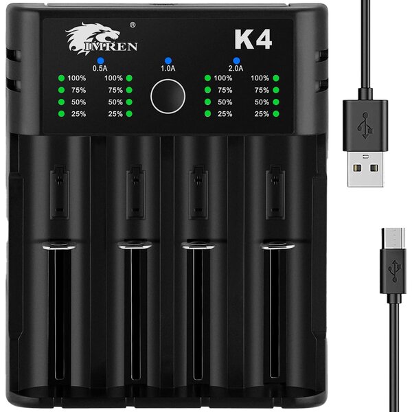 IMREN 4-bay 18650 battery charger